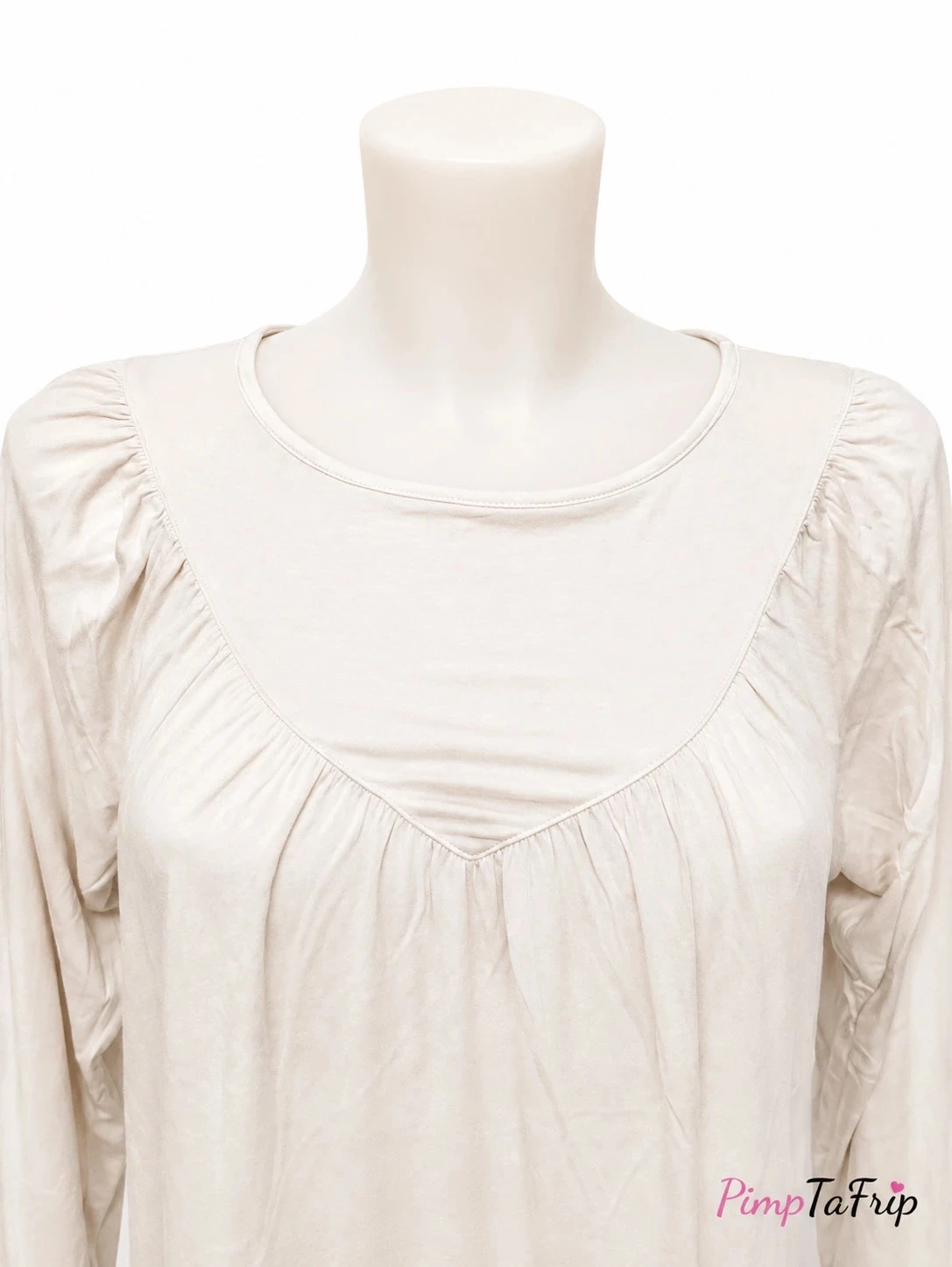 T-shirt de manga longa com detalhes em renda cru – Tamanho M – photo 3